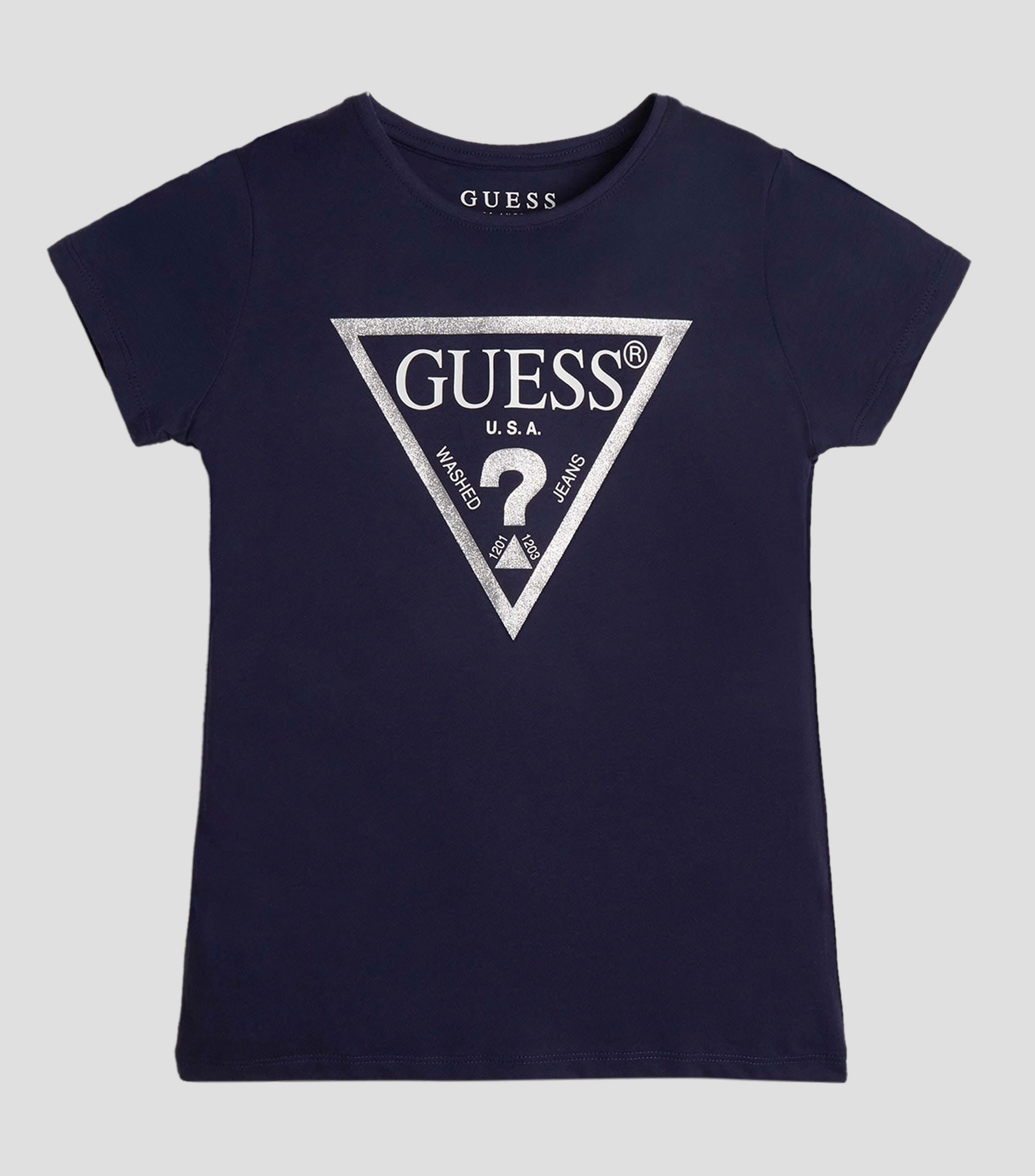 Playera Azul Marino Logo Guess